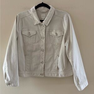 J. Jill Women's Cream Denim Soft Lightweight Jacket